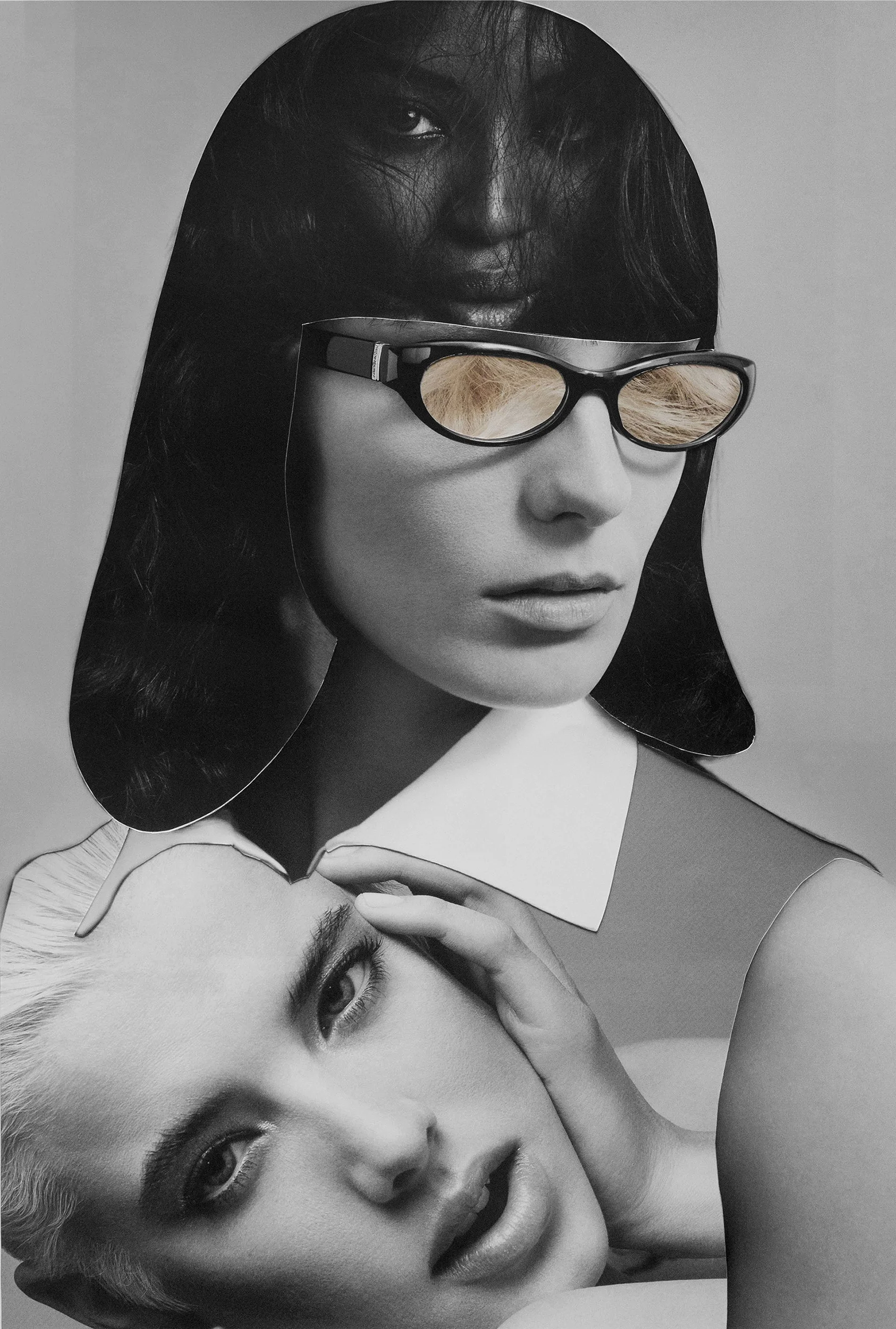  Daria Werbowy, Naomi Campbell &amp; Agyness Deyn. Analog collage with photos by Inez &amp; Vinoodh), 2017   
