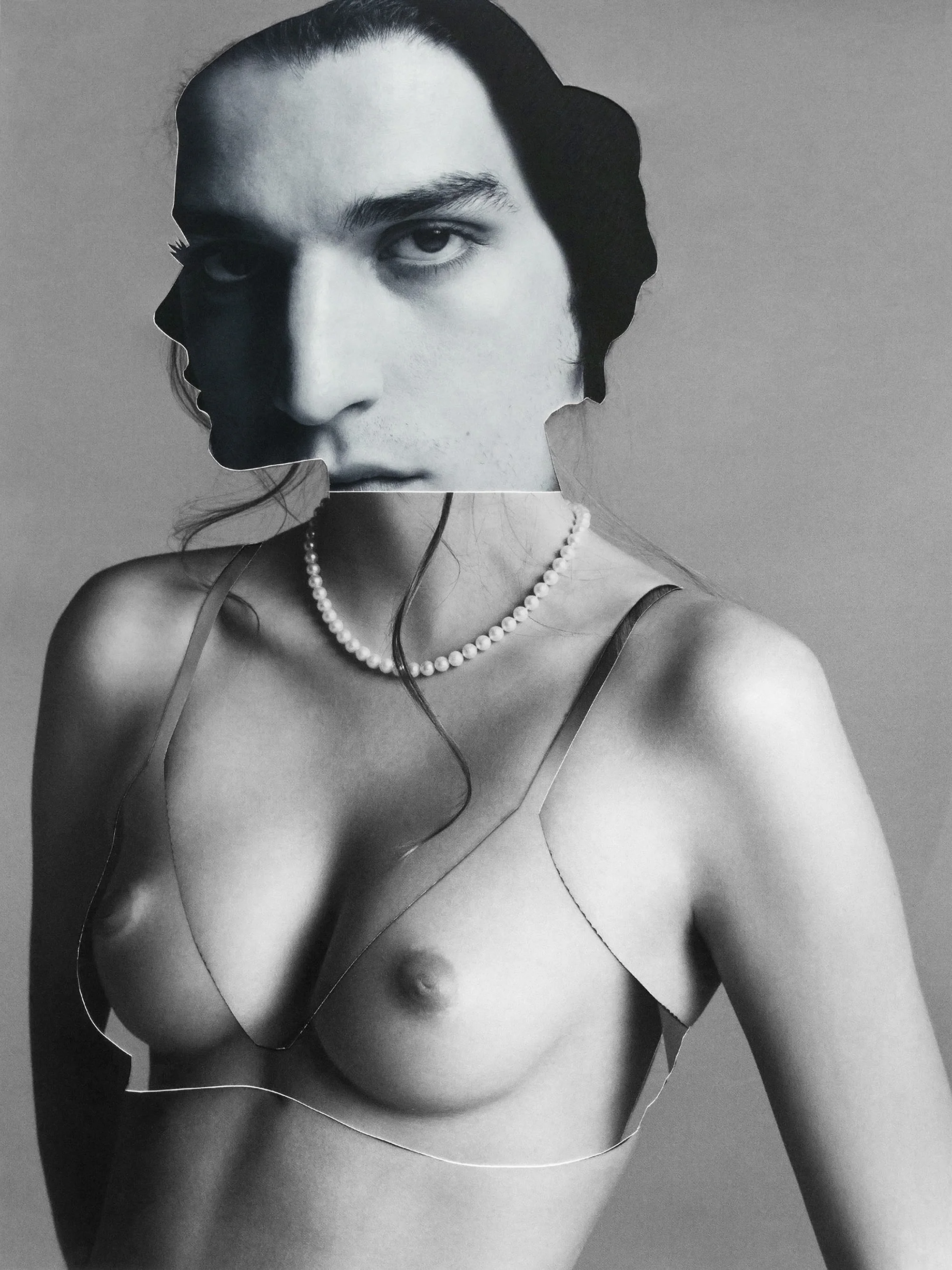  Louis Garrel &amp; Eniko Mihalik. Analog collage with photos by Inez &amp; Vinoodh, 2017 