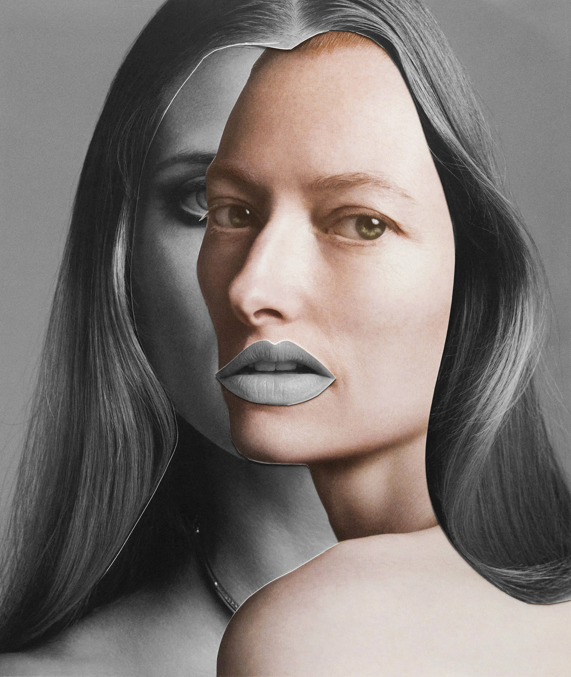  Tilda Swinton &amp; Malgosia Bela. Analog collage with photos by Inez &amp; Vinoodh, 2017   