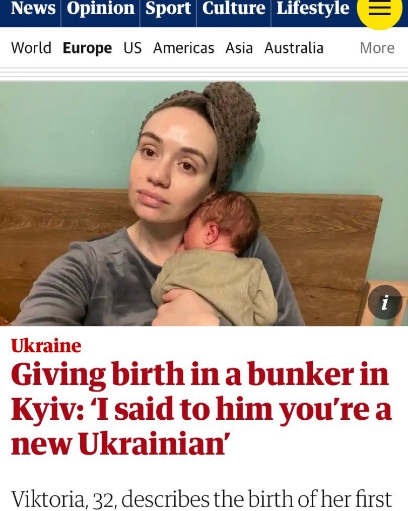 We work with families birthing and raising their children in highly stressful circumstances in the UK - we can only imagine what parents and carers in the Ukraine are being forced to endure at this time.

This moving and inspiring story in The Guardi