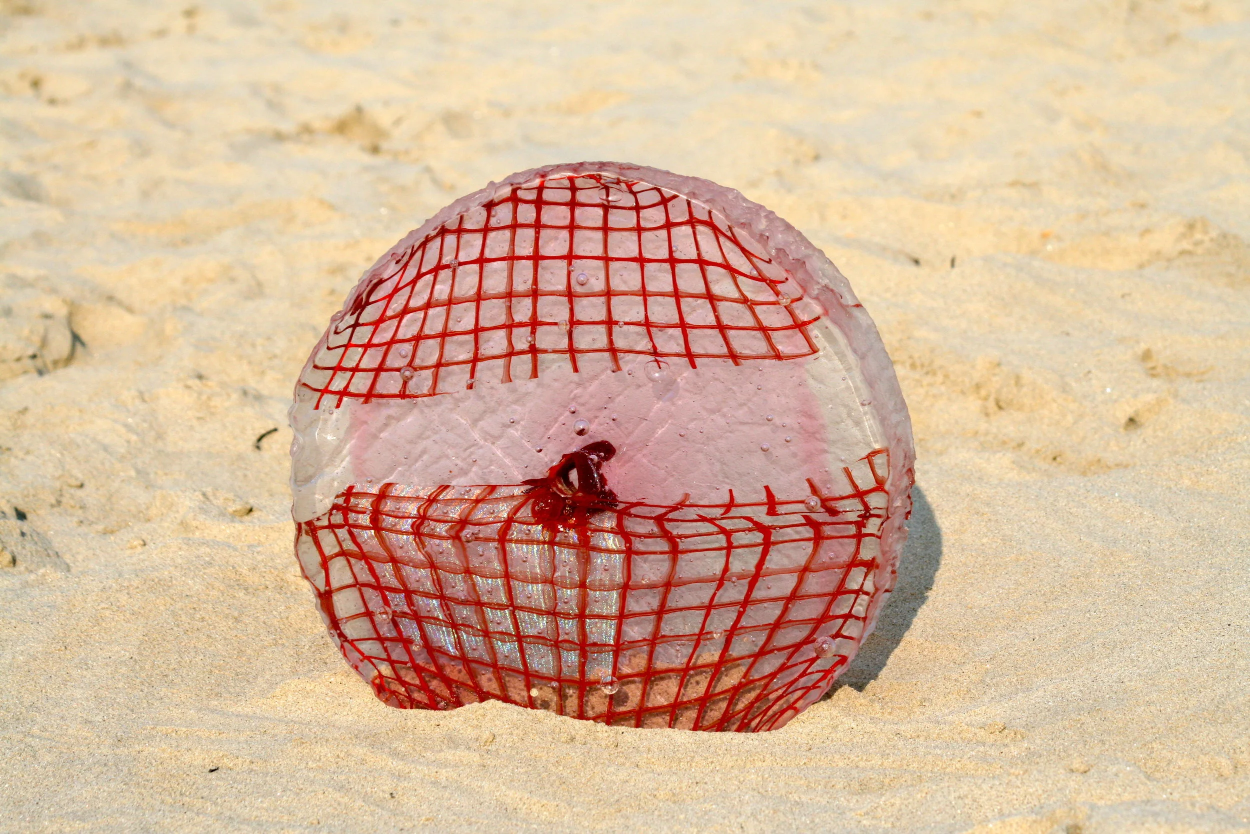   DISQUE MAILLAGE ROUGE , 2001, Photo: didierlecoq.com 