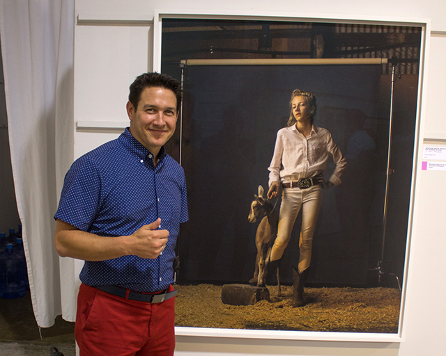 R.J. Kern with his photograph “Kenzie and Hootie, Anoka County Fair, Minnesota, 2016”: MinnPost photo by John Whiting. Link here for Pamela Espeland's article in MinnPost 's 8/29/2018 issue.