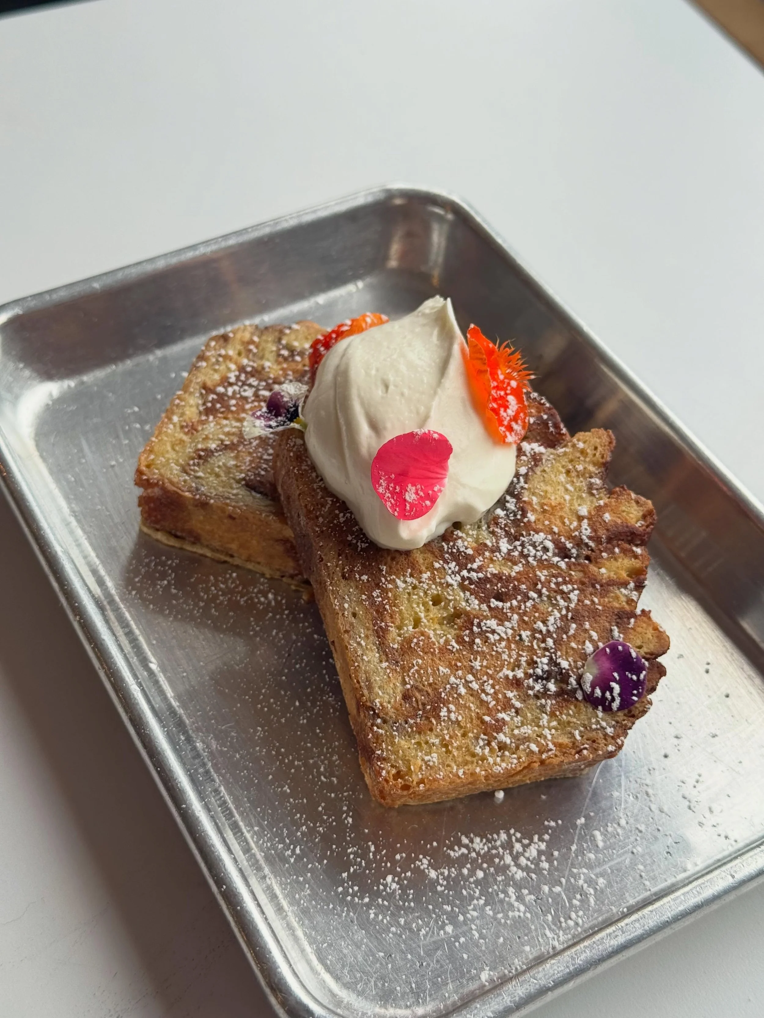 Cinnamon Babka French Toast! Served with whipped yogurt and maple syrup! 😋A nice little something special for Mother&rsquo;s Day! Available today and tomorrow!! Thank you so much to all the Mothers, Grandmothers, and Great Grandmothers who care for 