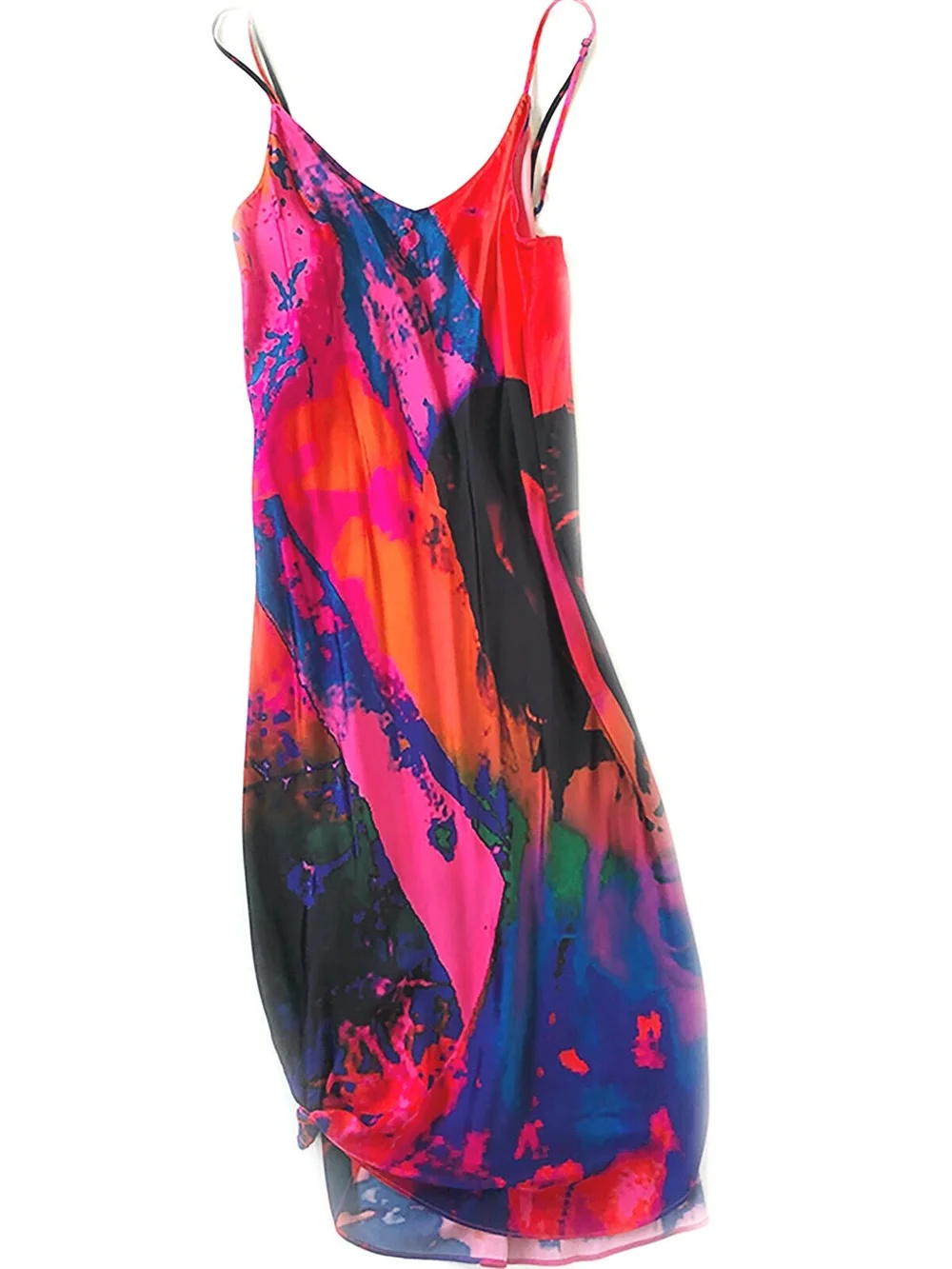 strapless open back dress Multi Tie Dye Mini Slip Dress