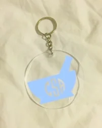 Acrylic Circle Monogram Keychain