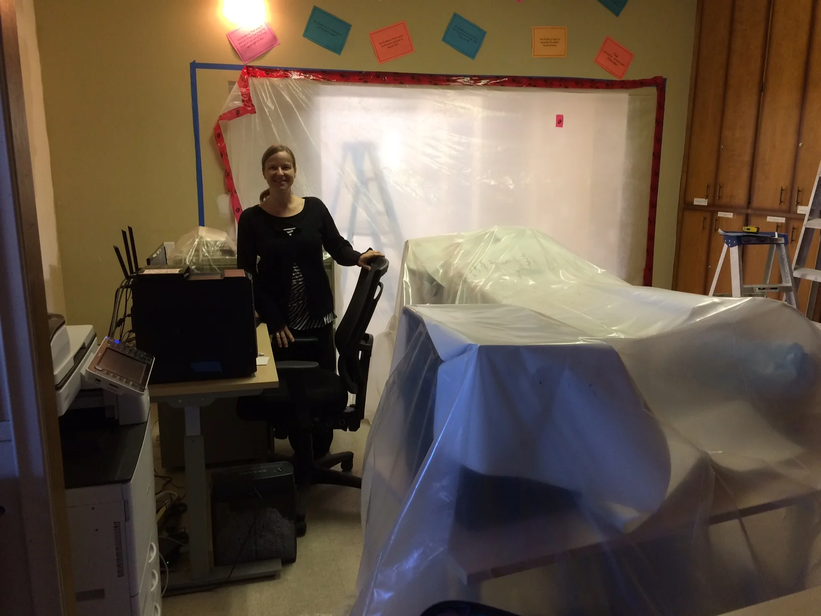 Office Admin Sharon during renovations .jpg
