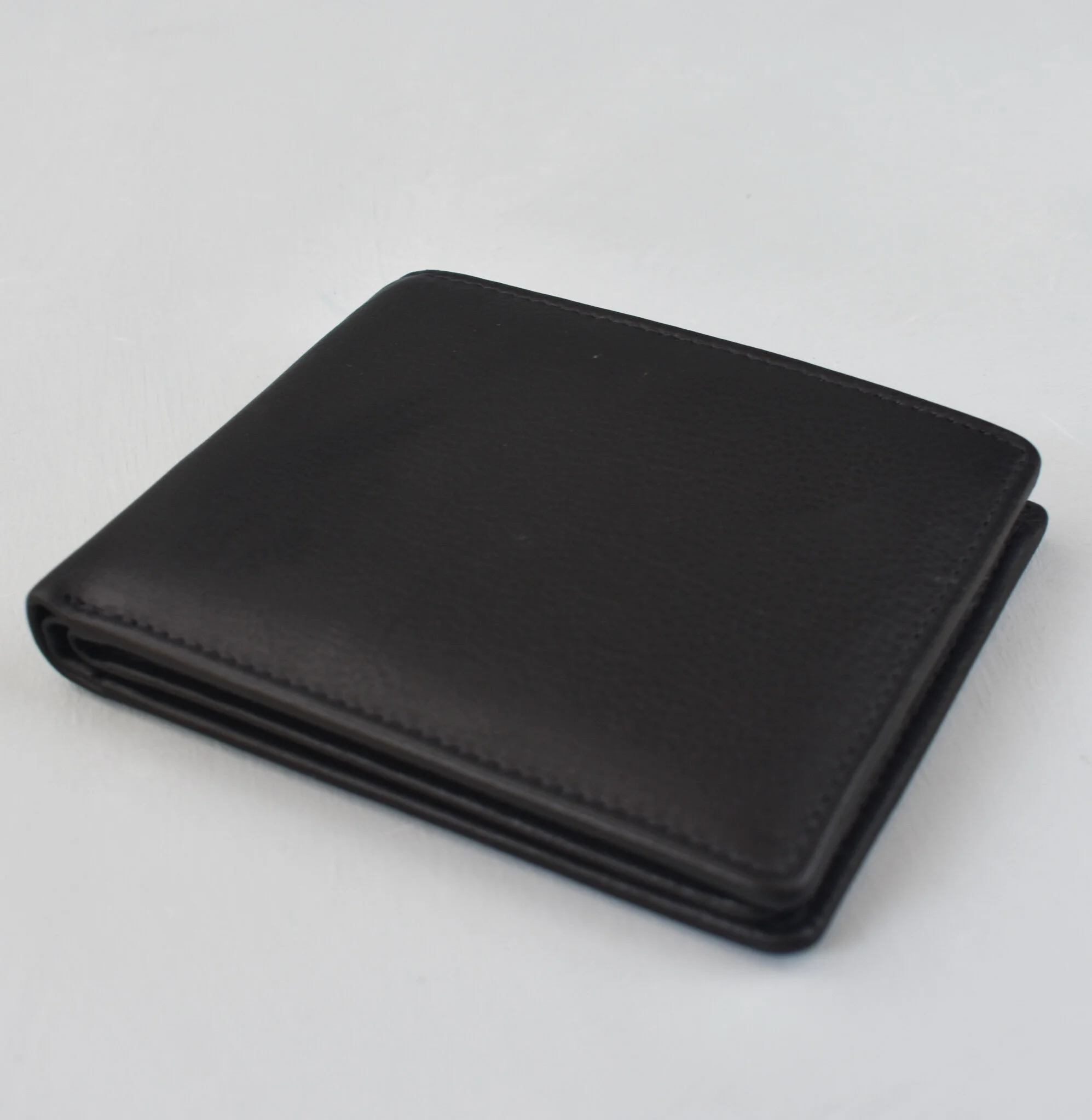Mens' black leather wallet