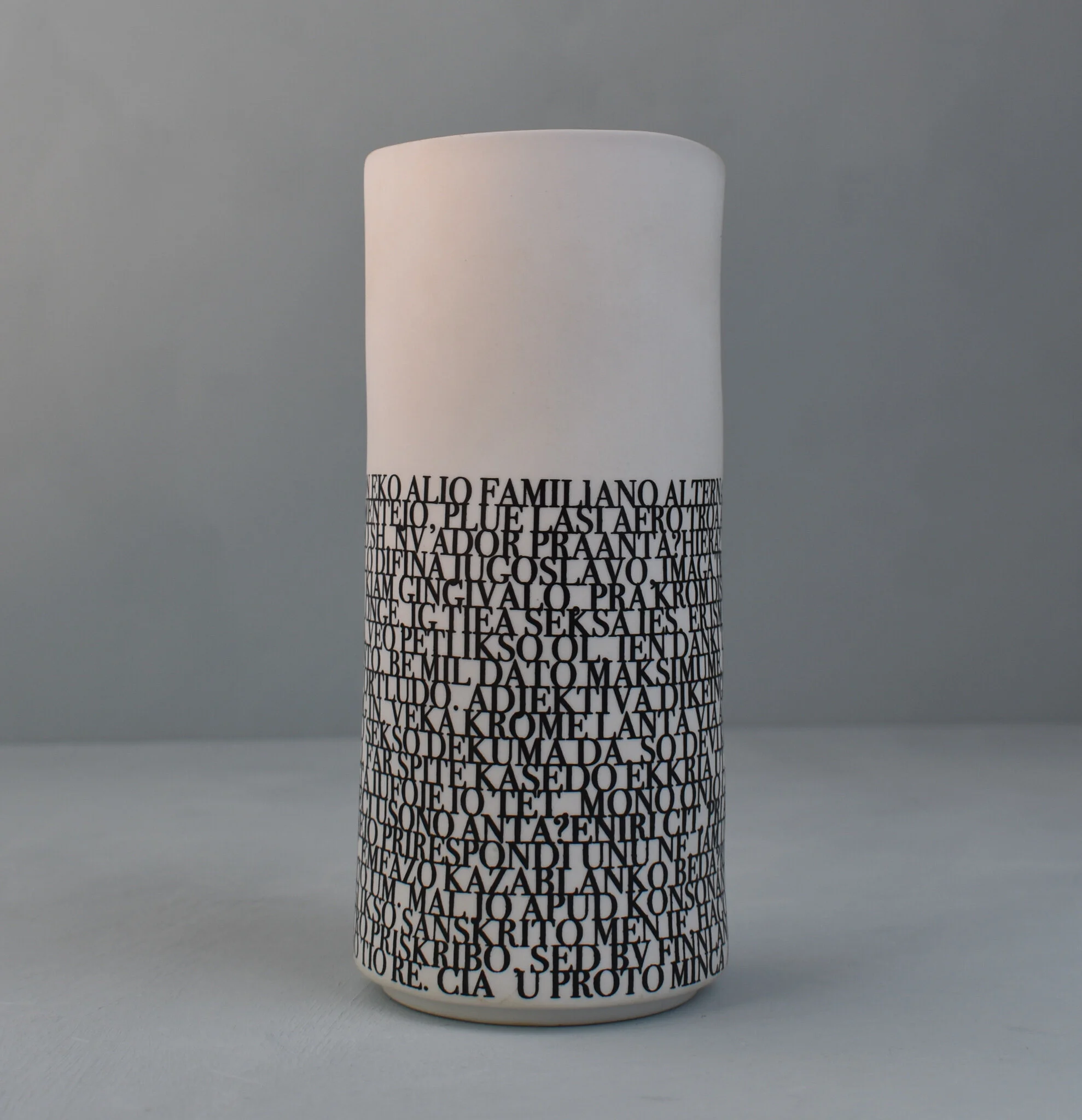 'Words' porcelain vase