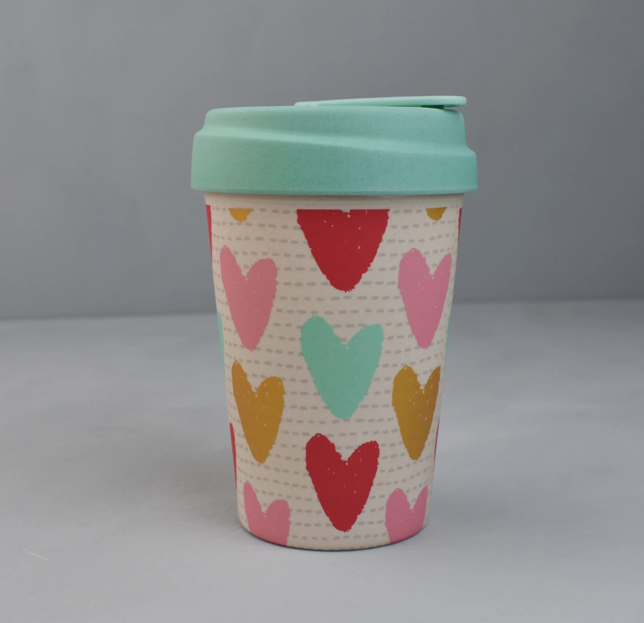Bamboo cup - 'Happy hearts'