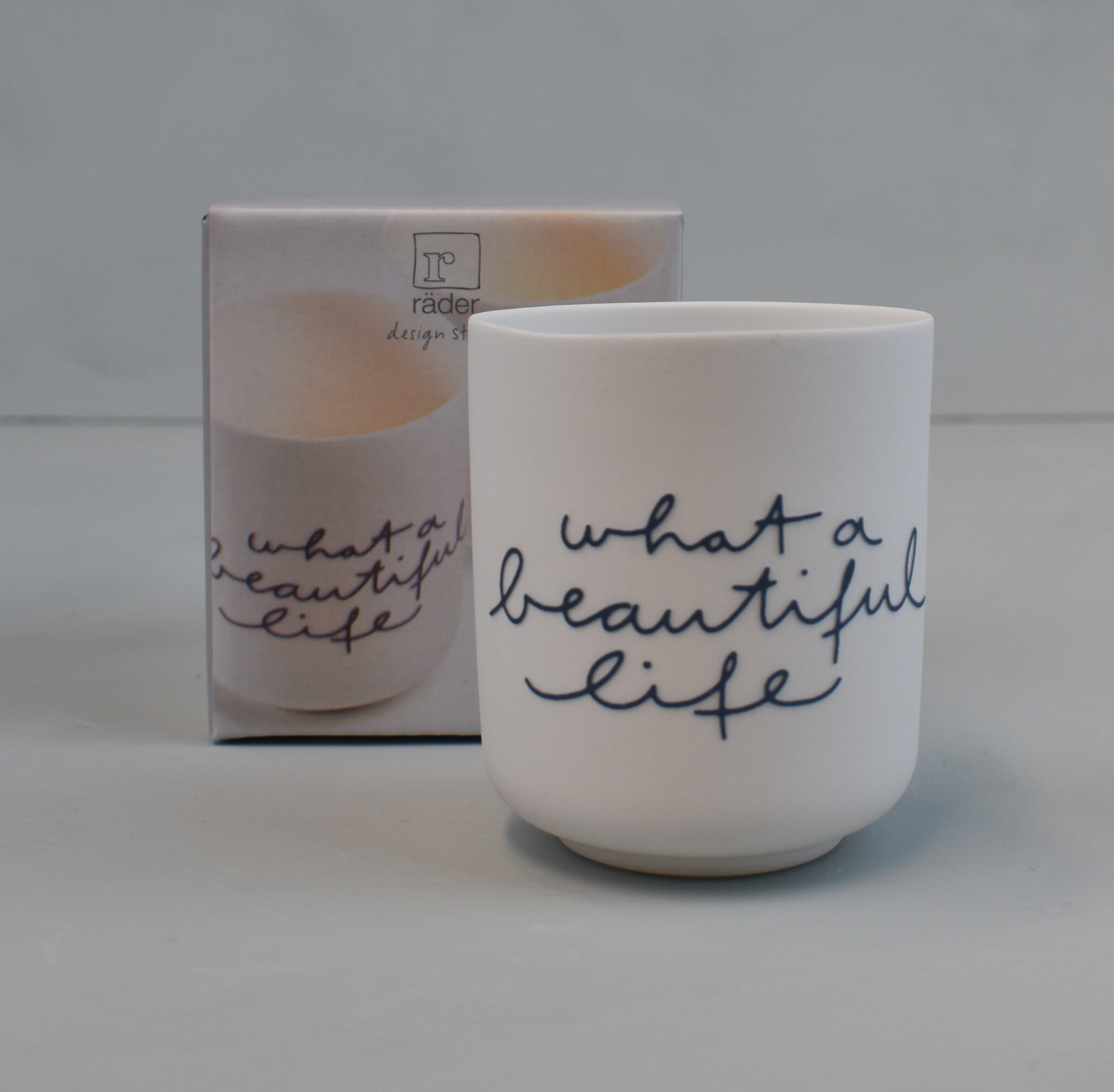 'What a beautiful life' porcelain tea light holder by Rader