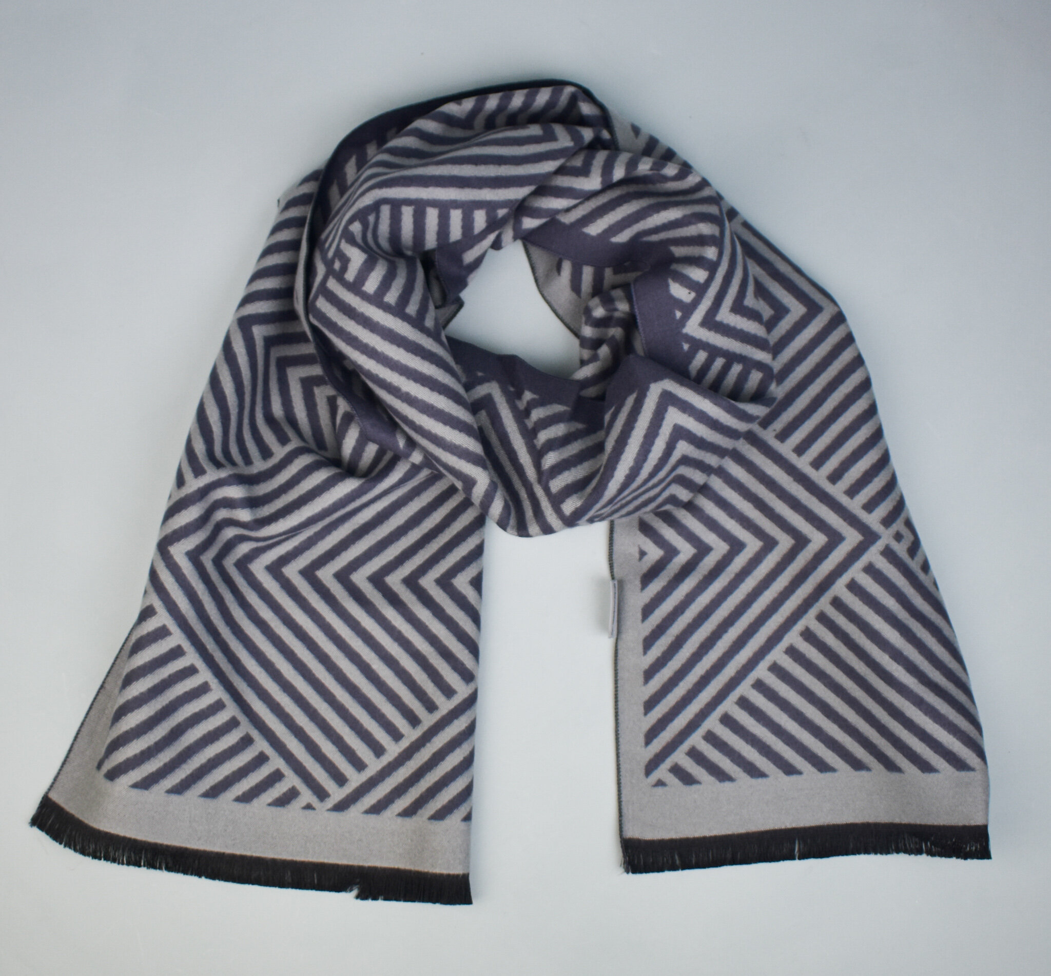 Charcoal and grey soft mens scarf by Hem &amp; Edge