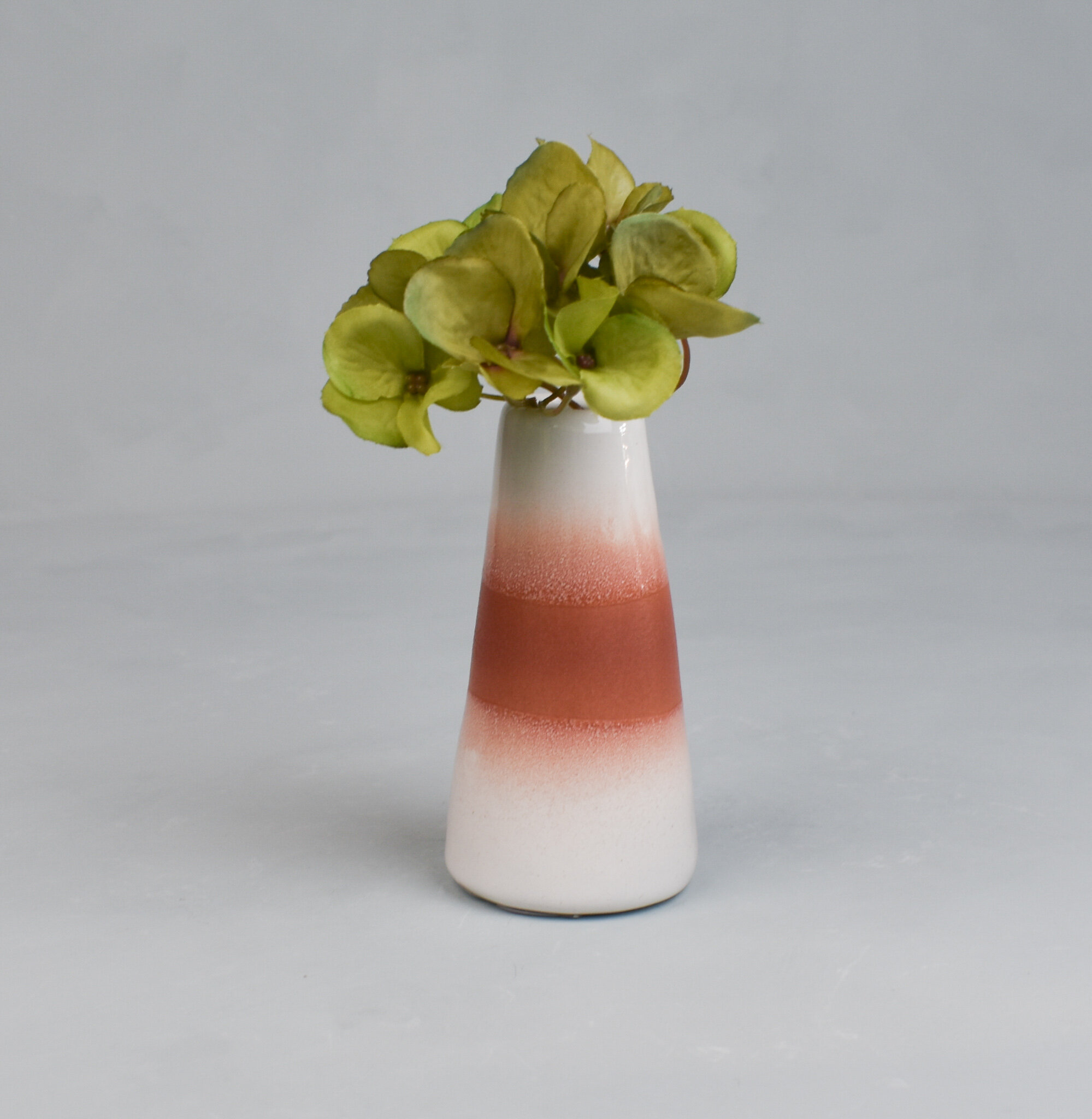 Brown stripe cream ceramic mini vase, by Bloomingville