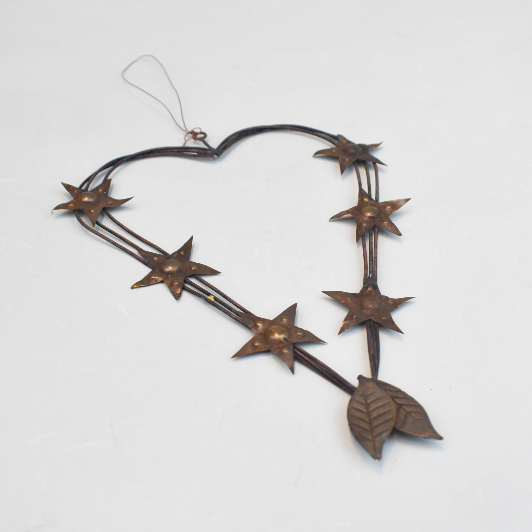 Hanging rustic metal heart by Shoeless Joe
