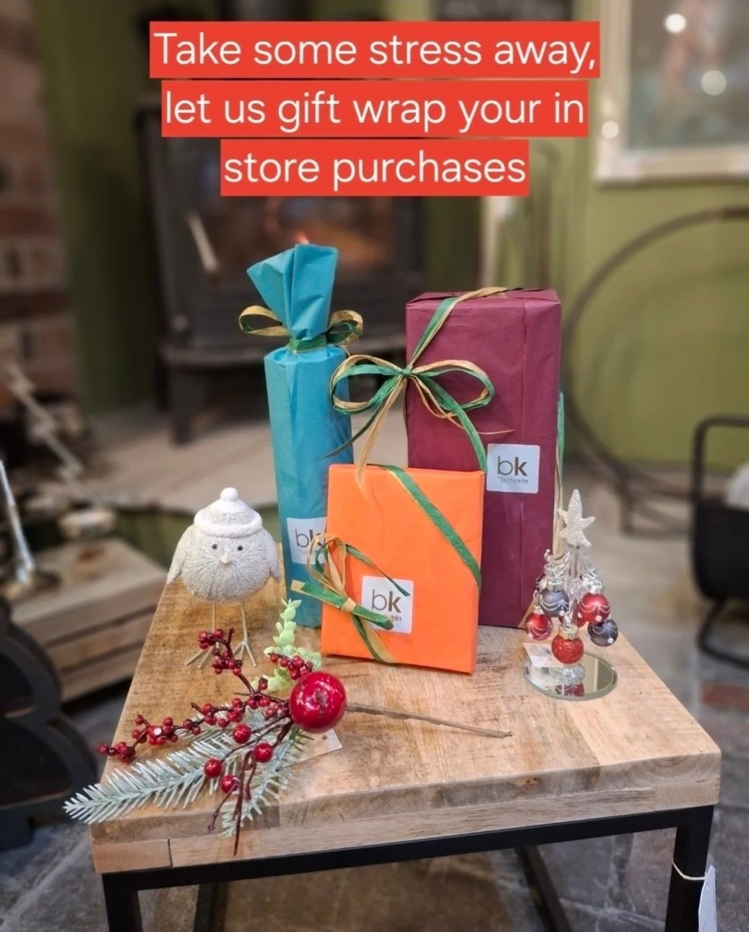 Gift wrapping available as a free service for your purchases. Take some of the stress away. 🎄