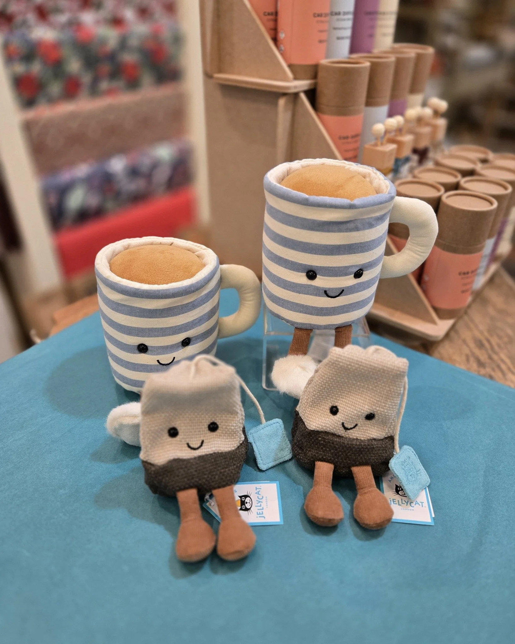 We are pleased to announce the safe arrival of Jellycat Steepy Tea Bag and Rosie Lea Mug of Tea. In store now.
One per customer.