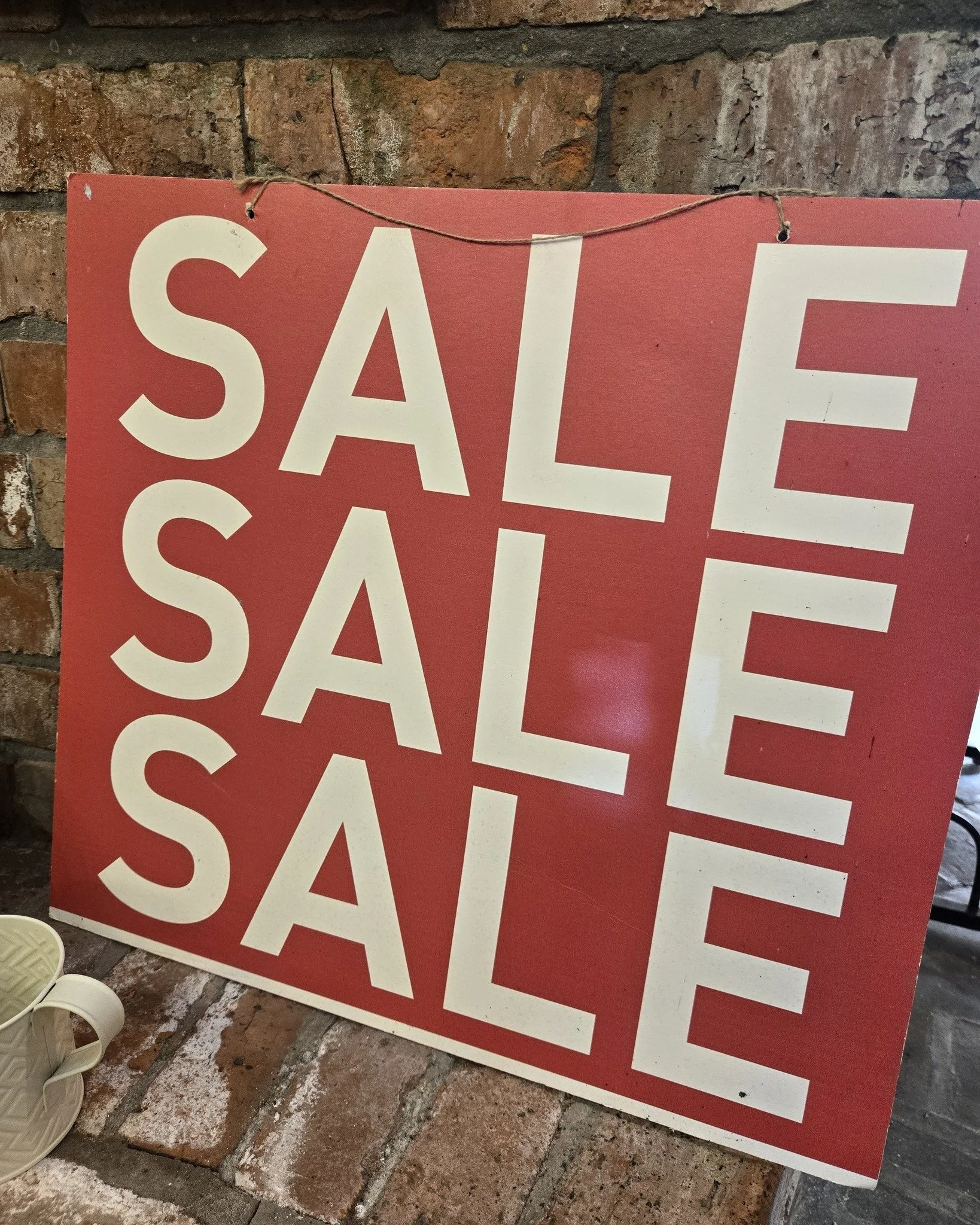 All Sale items now HALF PRICE. 
Sale clothes, garden furniture, pizza oven, pots etc. Look for the yellow sale stickers