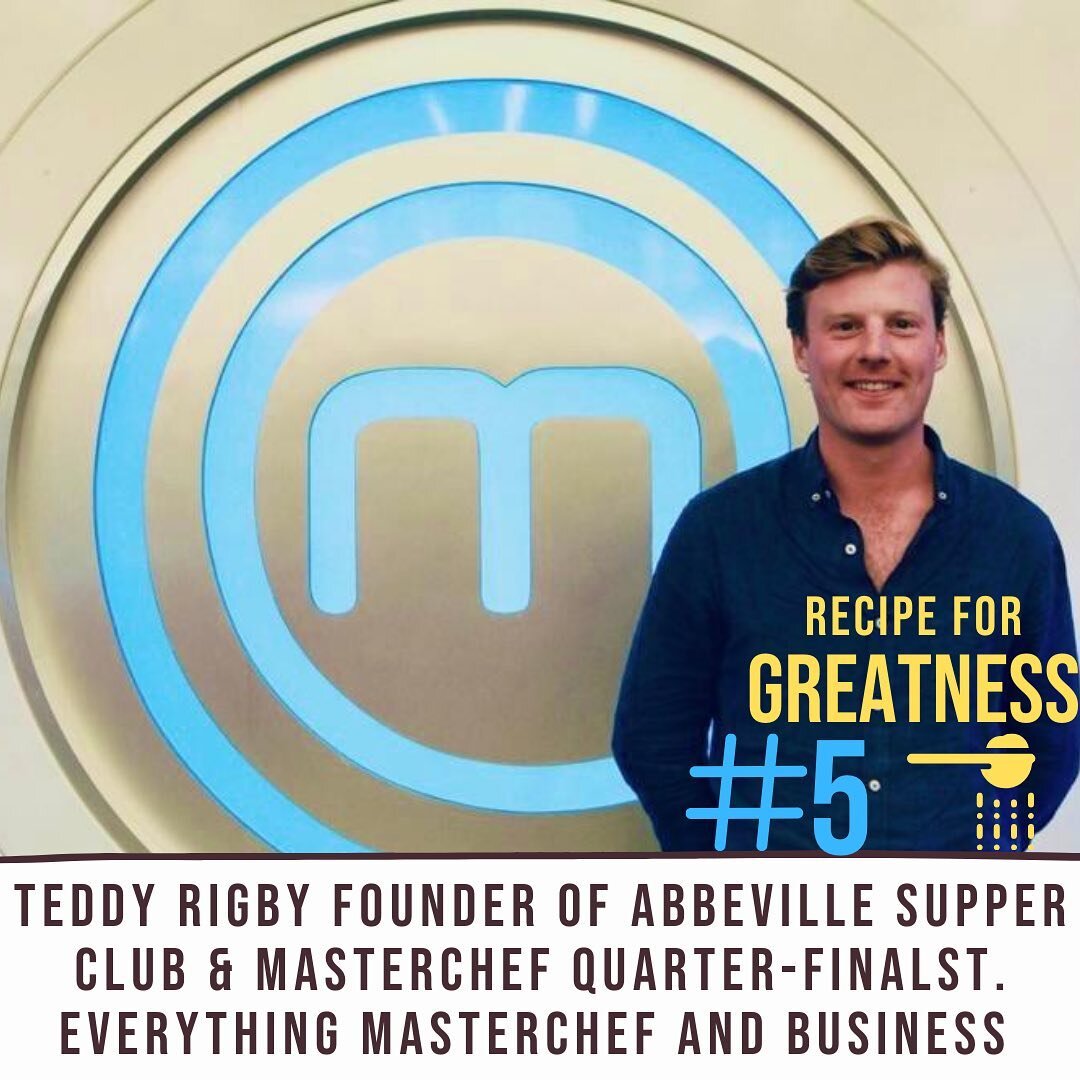 Calling all foodies. New episode this week on the Recipe for Greatness podcast. LINK IN BIO.

This week I spoke to Edward (Teddy) Rigby - Founder of Abbeville Supper Club and MasterChef Quarter-Finalist. We hear all about what MasterChef is really li