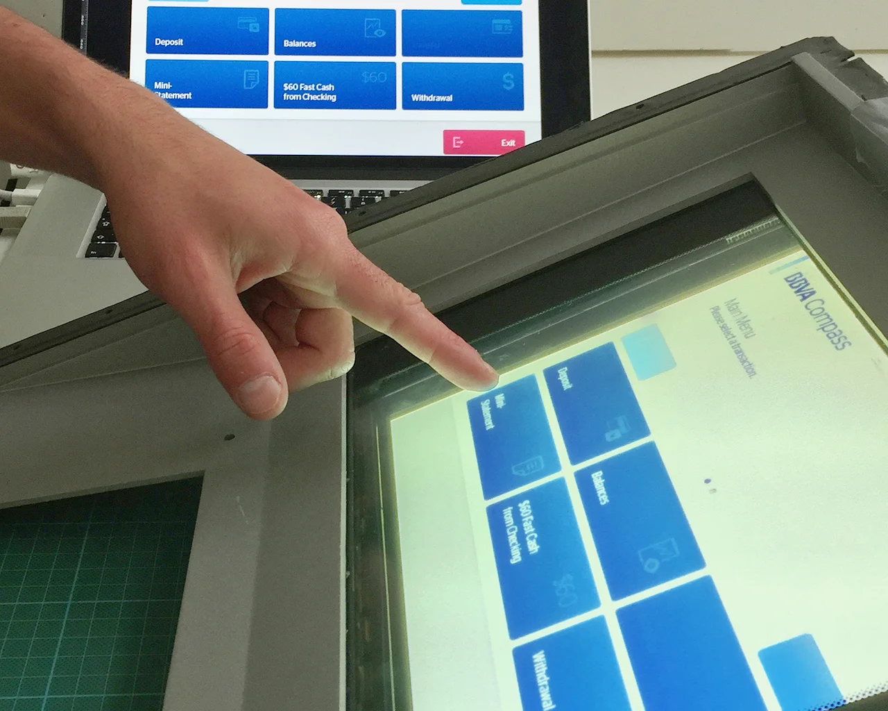  Prototyping and testing was essential to make sure the design was being displayed correctly and users could interact with it despite of old hardware set-up. 