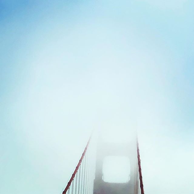 Cheesy Golden Gate Bridge with the famous fog..... #sanfrancisco #goldengatebridge #bridge #fog #sky #usa
