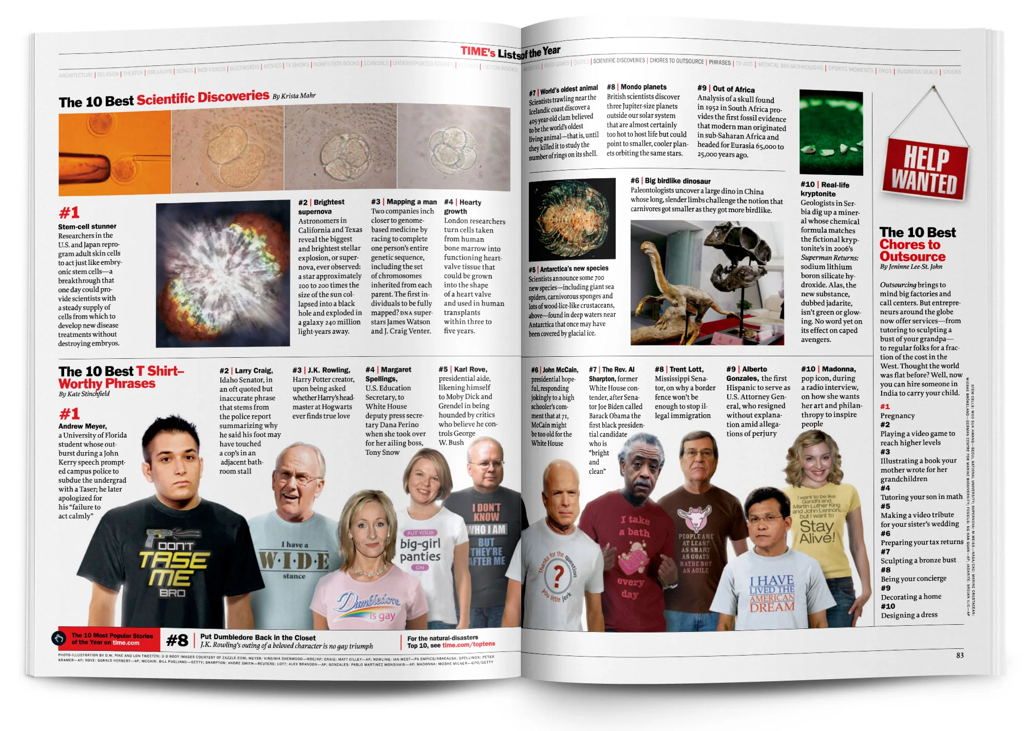 Art directed and designed the Best Top 10 Lists of the Year