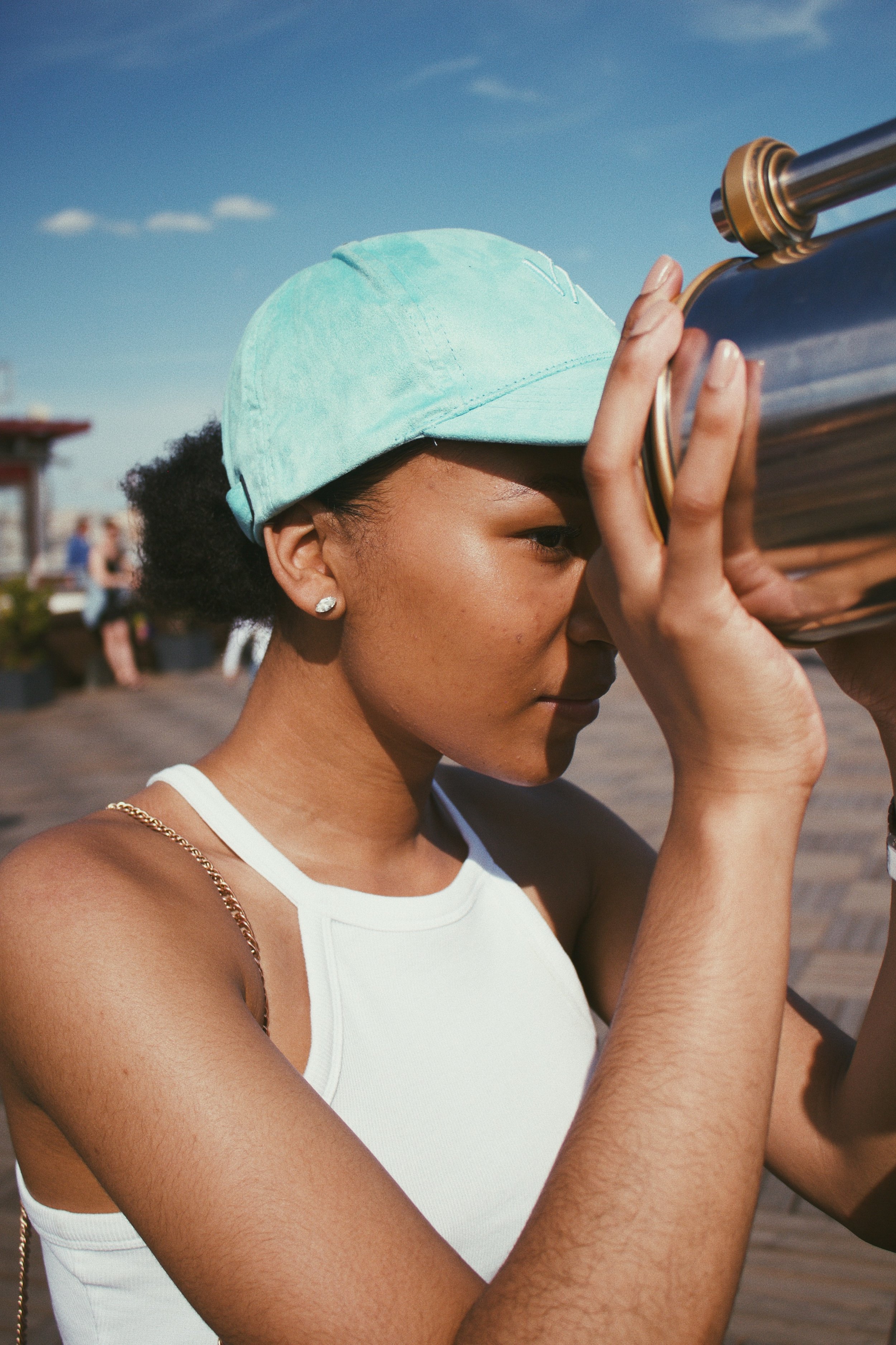 Triumphant Teal Suede Cap