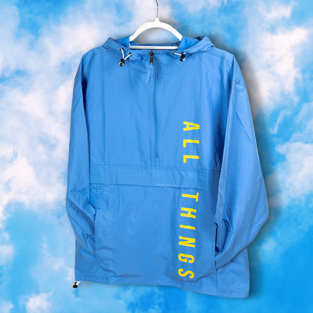 _"All Things" Lightweight Windbreaker Jacket - Blue