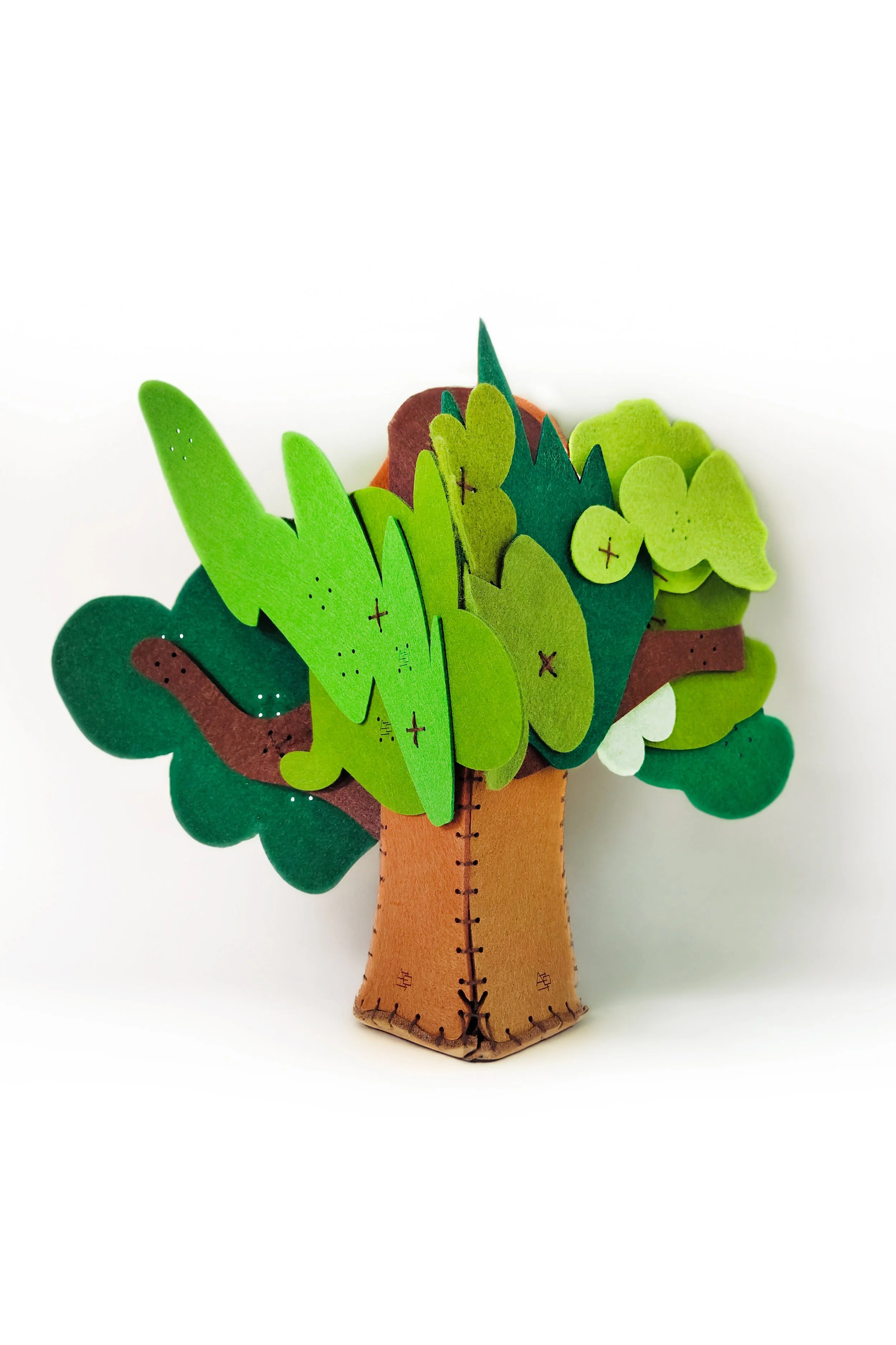 Singapore New York Adult and Children Gifts. Nature-Inspired Tree Green Children's DIY Designer Sewing Kit Wool Felt Bag Kids Toy