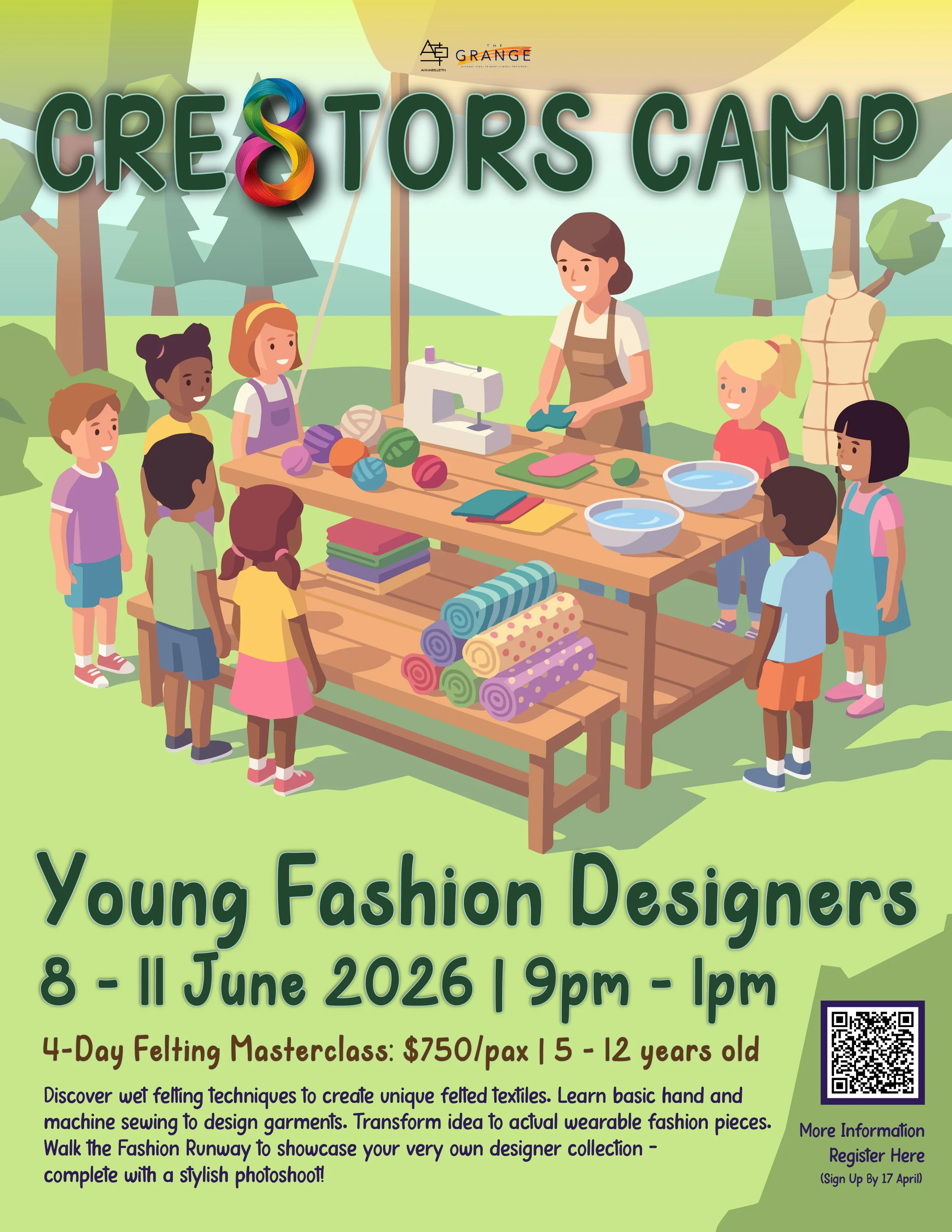 Fashion Design Camp Singapore. Art Kids Camp. Nature Outdoor Textile Camps.