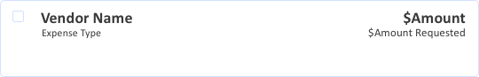 Vendor Name and Amount are primary 