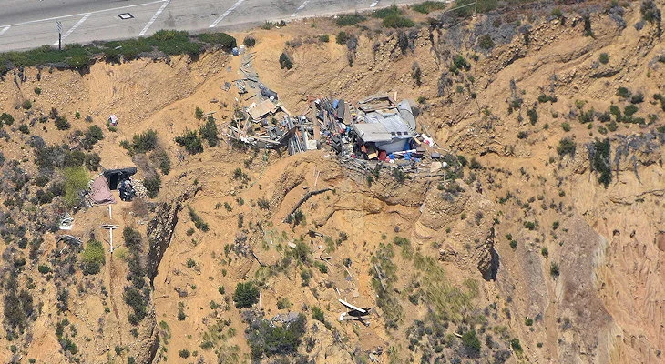 Drone picture of Summerland homeless camp 2017.