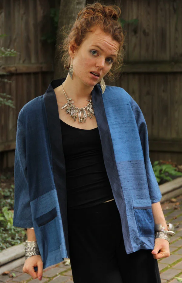 Laotian Blues in Indigo Silk