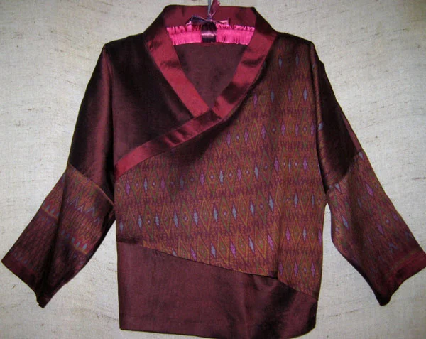 Tai Blouse with Silk Ikats and 4-ply silks