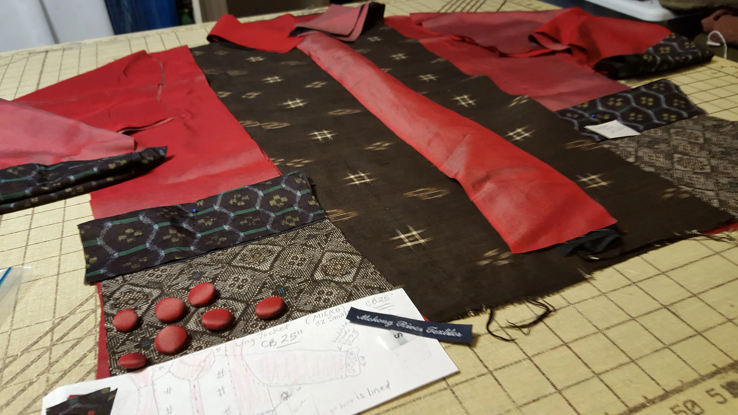 Mieko's Jacket made from Family Heirloom Okinawan Ikat Fabrics