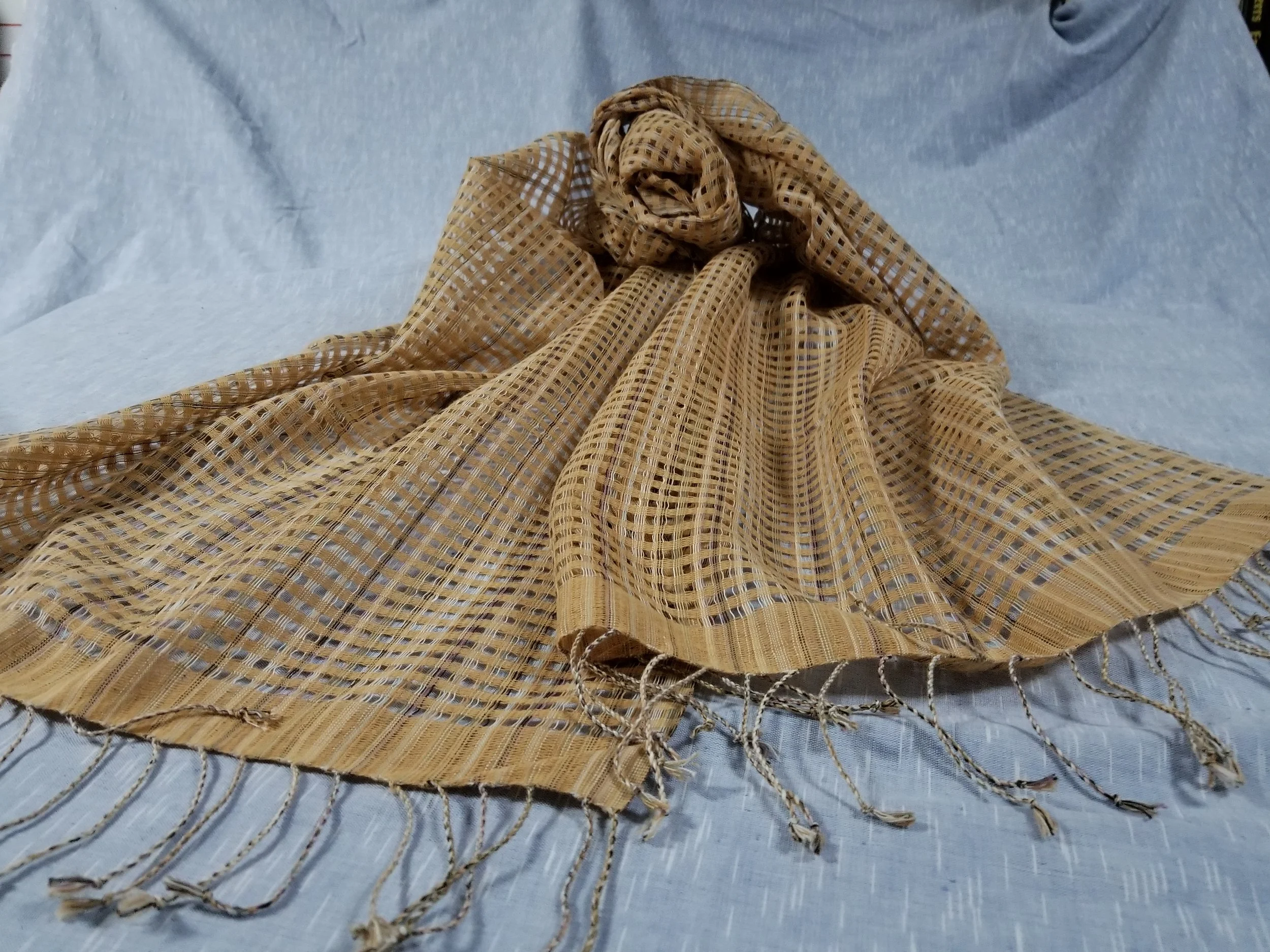 HD560B Peachy Annatto Waffleweave Scarf