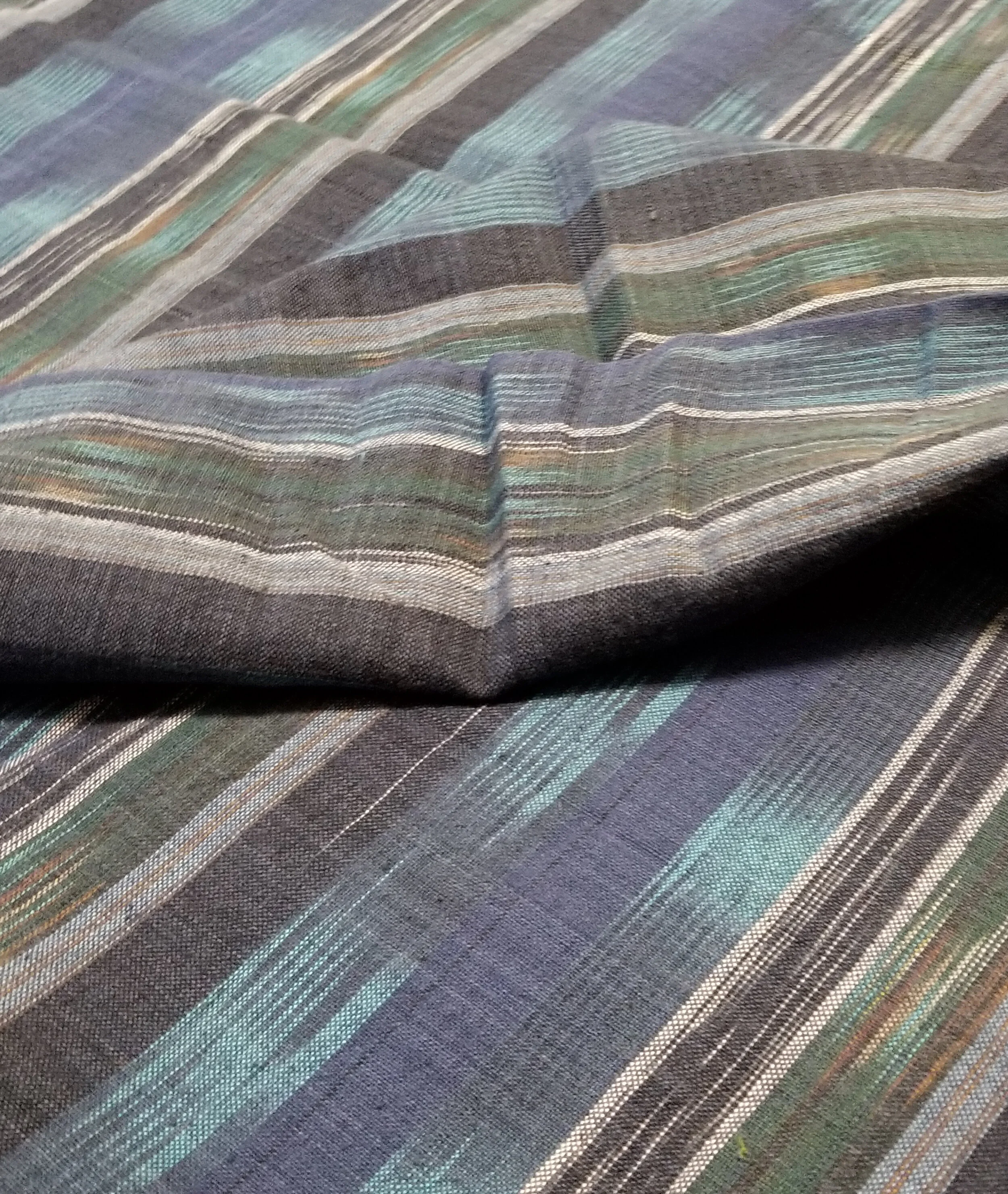 TAP151   Blue Ikat and Stripes