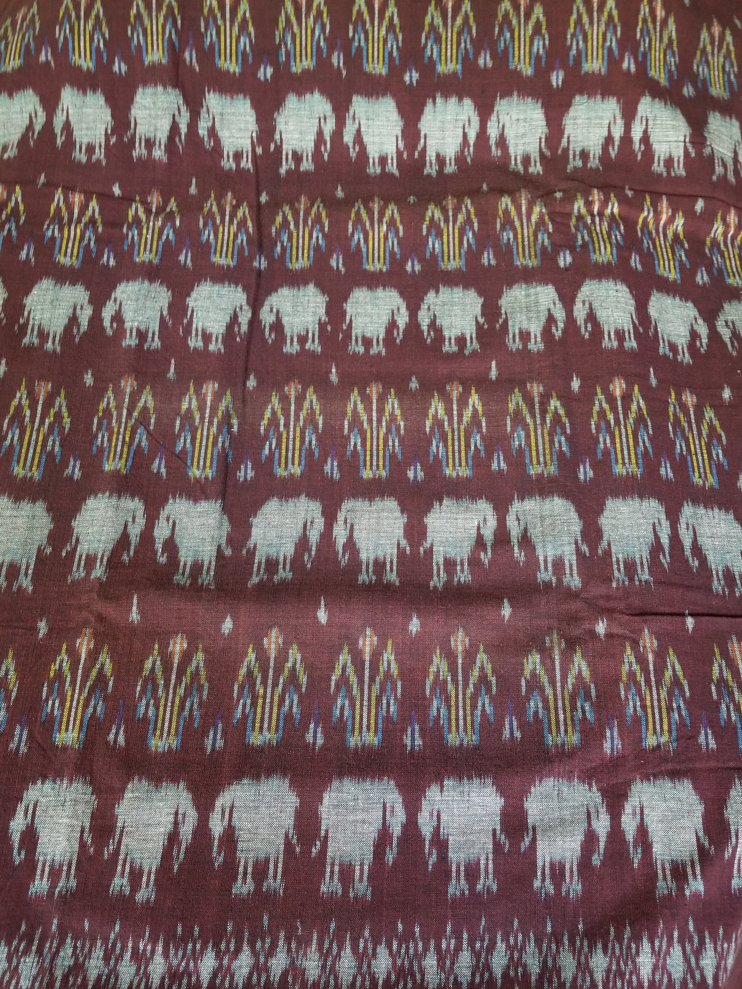 VW210   Jungle Ikat with Elephants