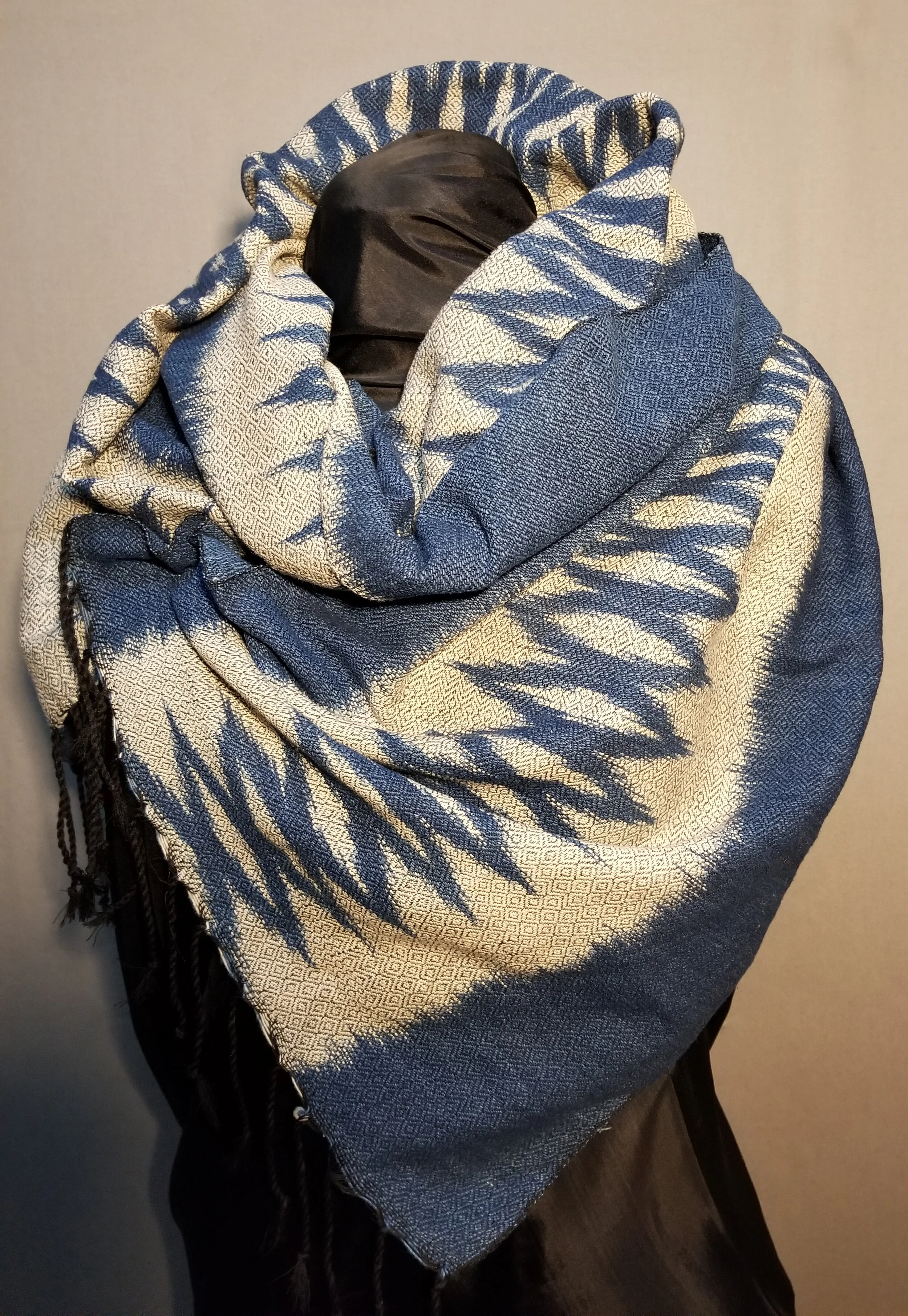 LAE24.1 Indigo Twill Ikat Scarf