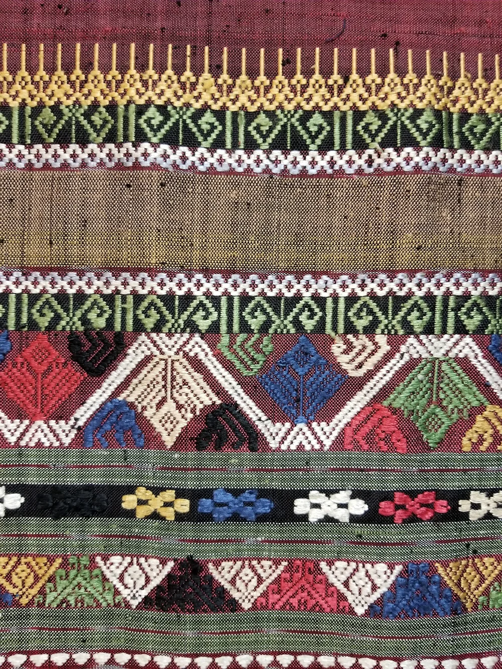 KT8014 Silk Ceremonial Skirt Pha Sin Lao — Mekong River Textiles