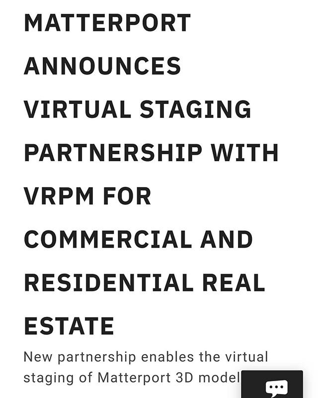 Exciting announcement from Matterport today. Could be a game changer for residential and commercial real estate. Traditional property staging businesses may have a problem. I'll be offering this service as soon as it comes available.
&bull;
&bull;
&b