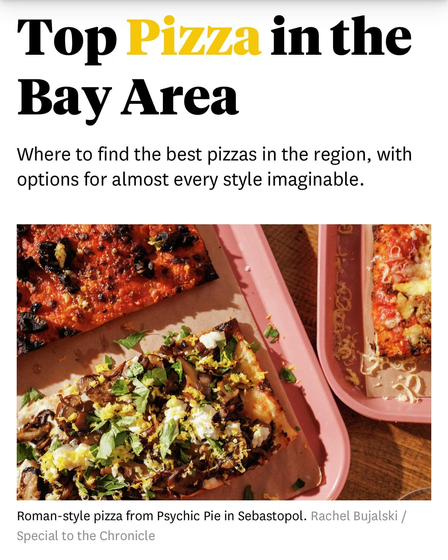 We are thrilled to be named one of the best pizza spots in the Bay area 🍕  Thank you @sfchronicle for including us!

Come taste our classic, tavern-style, and sicilian-inspired pan pizzas, all made with the freshest, local ingredients ❤️ 

Check out