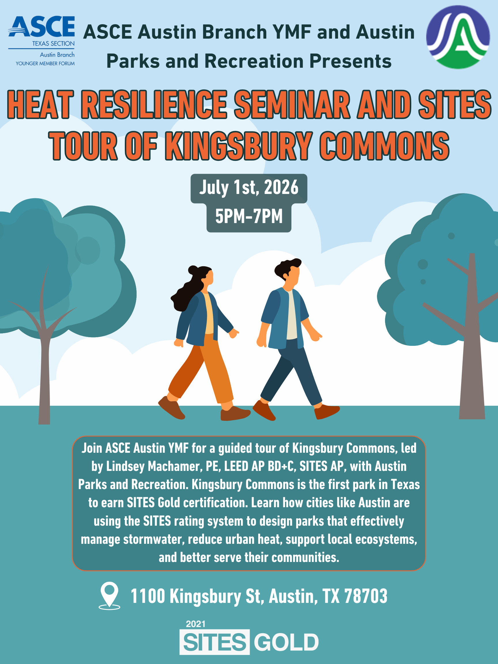 ASCE Austin YMF and Austin Parks and Recreation Heat Resilience Seminar and Tour