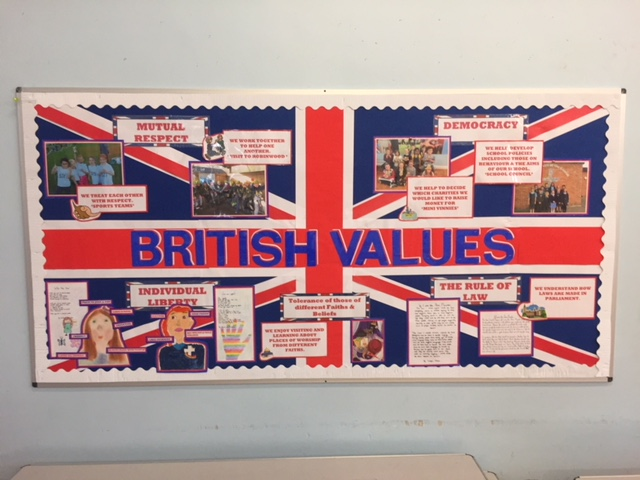 Our British Values display in the school