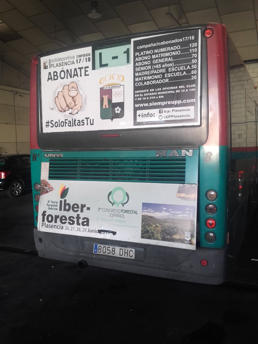 Everyone in Plasencia will have visual access to UPP's season ticket campaign online and on line for the bus. 