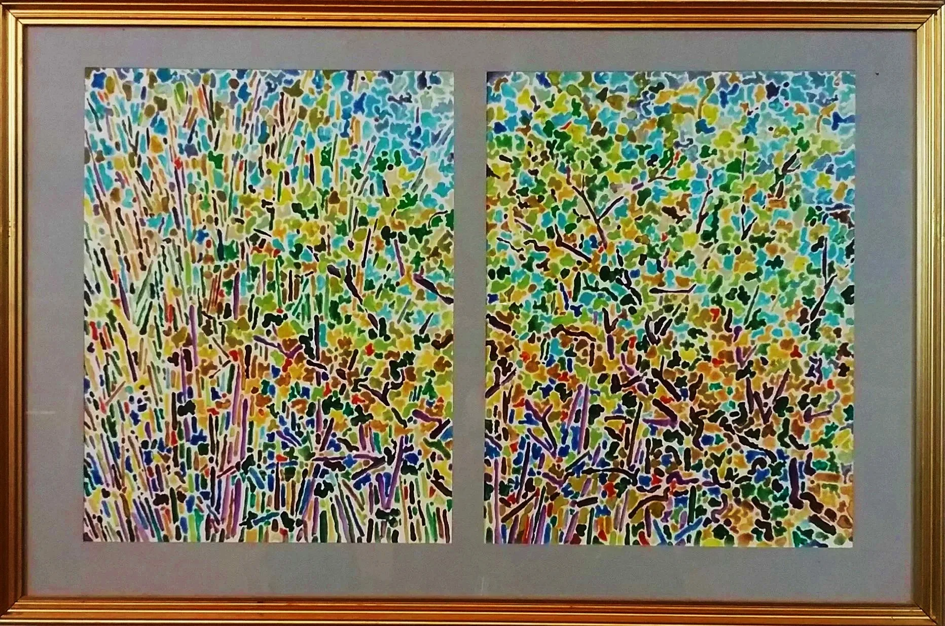 21. Diptych Landscape. Woodland with Bamboo.