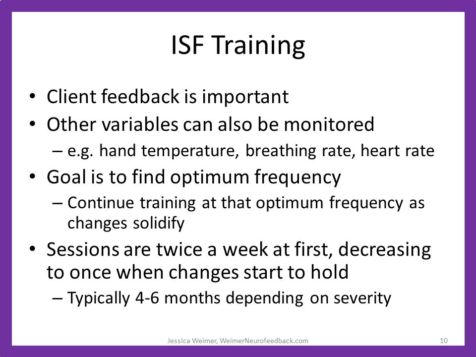 Further Description of Infraslow Fluctuation (ISF) Neurofeedback Training