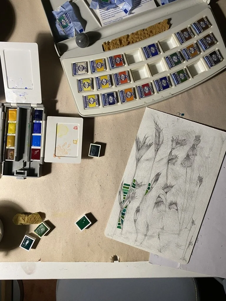 Mona Al-Qanai-the process of creating a painting