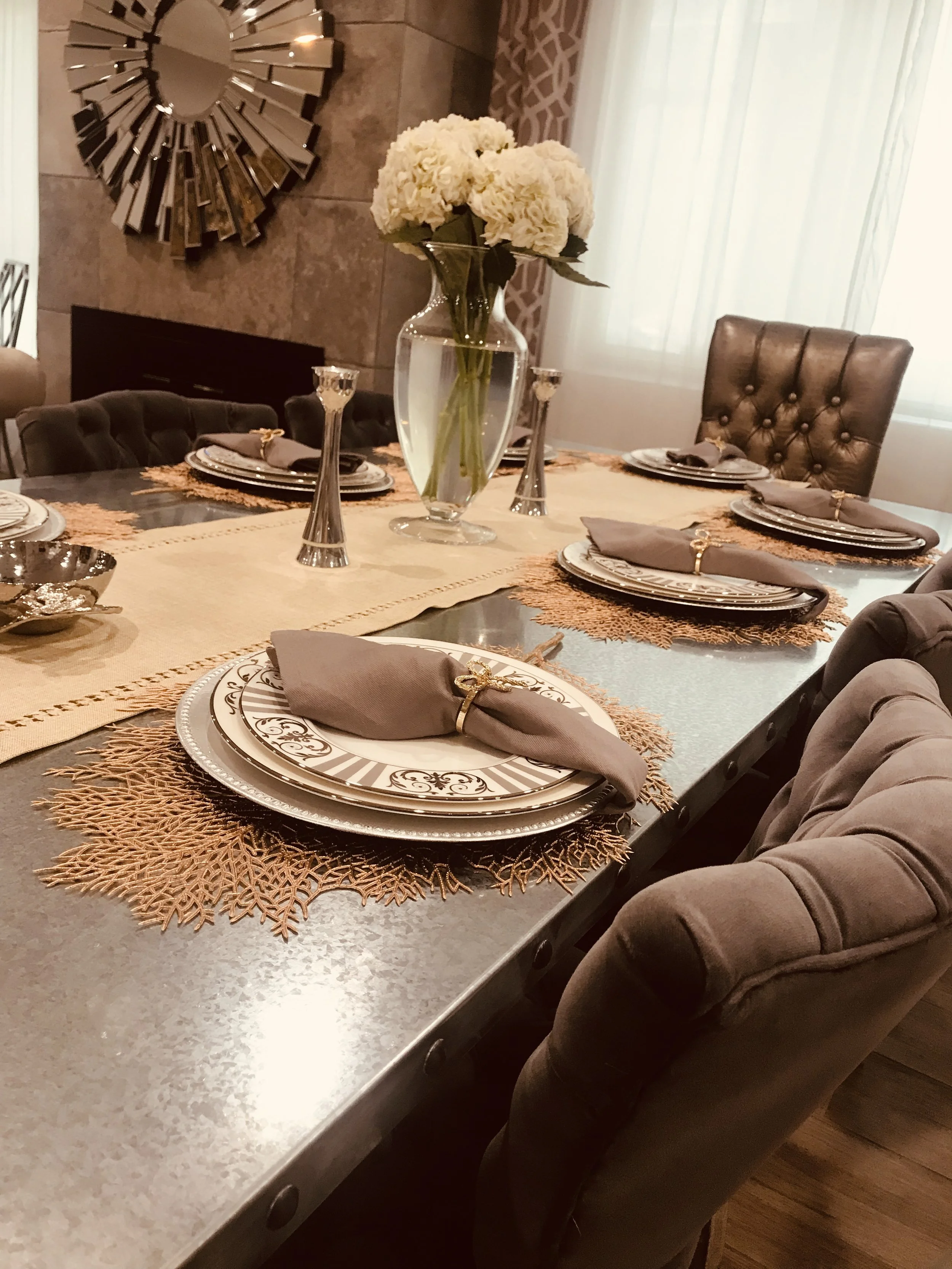 Make sure to add some flowers to your table to complete the look!