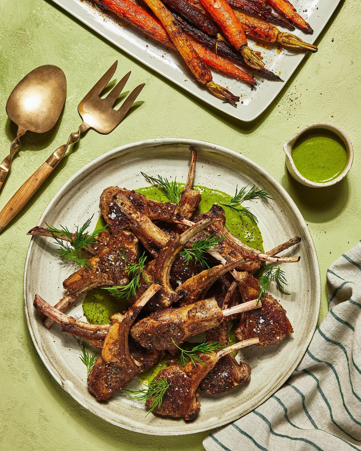 The Za&rsquo;Atar crusted lamb chops from the new Dinner Tonight book are a crowd favorite! If you&rsquo;ve made them let me know! 😍