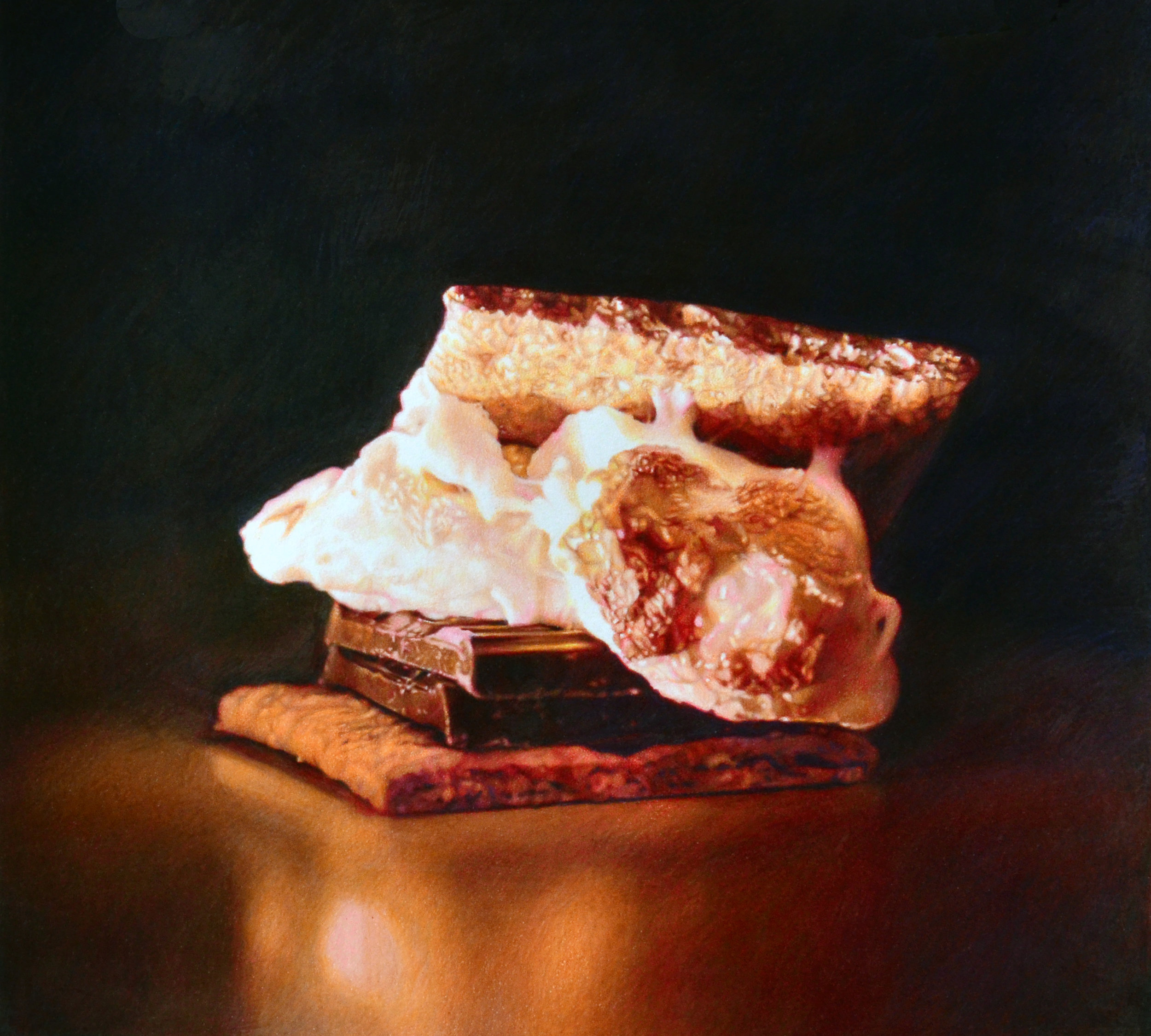 S'more, 15 x 16," colored pencil on paper, SOLD