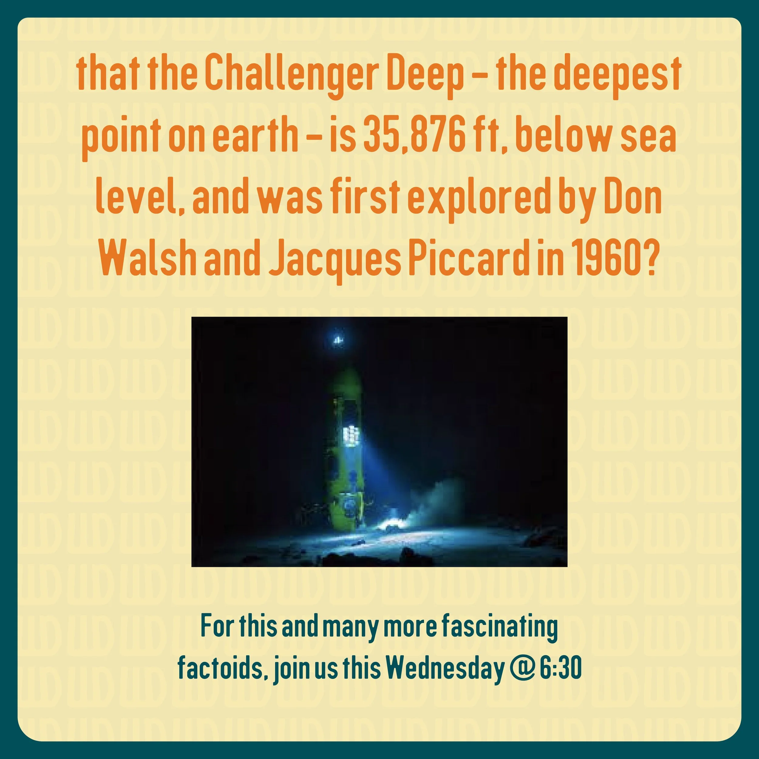 Trivia starts at 6:30pm every Wednesday!